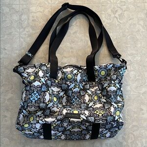 Vera Bradley Black and Blue Floral Tote gym bag